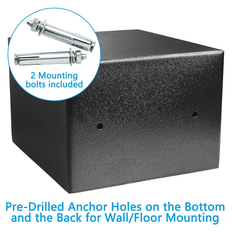 Luwint Small Steel Safe Box with Key Lock, 0.3 Cu