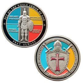 Put On The Full Armor of God Challenge Coin, Commemorative Prayer Coin
