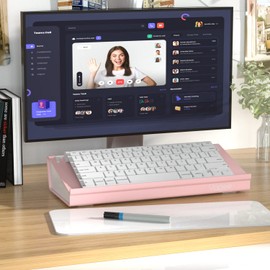 YaGee Desktop Whiteboard, Split Design Desk Dry Erase Board with Organizers for Office Accessories, Home, School Supplies