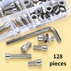 128-Piece M8 Screws Set, Cylinder Head Screws Nut Sets, Stainless