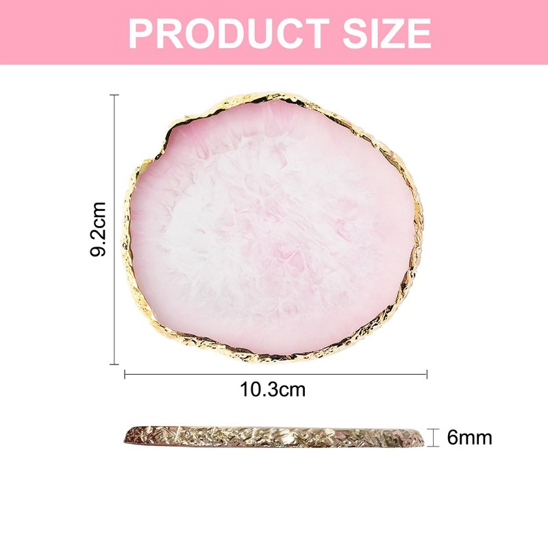 3 Stück Resin Nageldesign-Palette mit Farbmischung & Goldrand – Gel-Farbdisplay