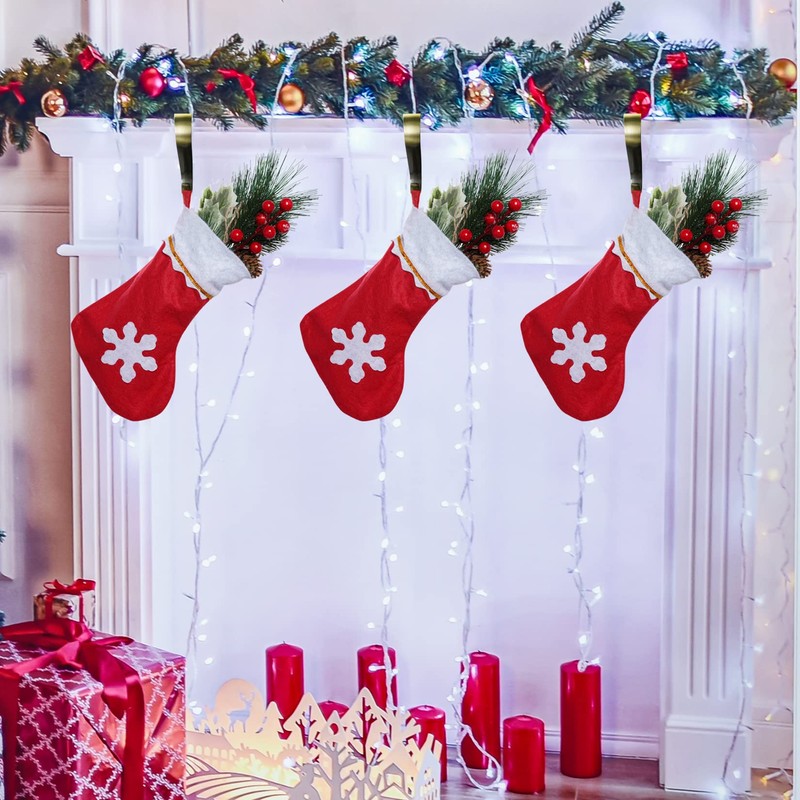Poualss Christmas Stocking Holders Metal Stocking Hangers Non-Slip Christmas Stocking