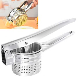 Syiyunran Potato Press Stainless Steel Potato Masher Masher - 1 Piece, Robust Potato Masher, Large Masher, Manual Juicer, Kitchen Device for Pureeing Mashed Potatoes