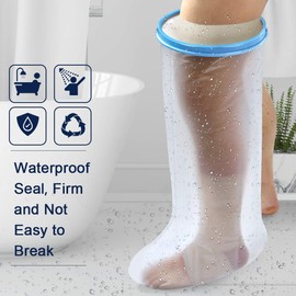 Bukihome Shower Watertight Foot Protector, Adult Leg Cast Covers, Extra Large Capacity for 198 Pounds Adult Thigh Tension & Super Waterproof Leg Protector