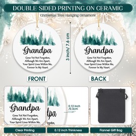 Uiifan Christmas Sympathy Ornament Grandpa Memorial Gift Pendant Christmas Tree Memory Ornament Memorial Gift for Loss of Grandpa Keepsake Decor for Bereavement Xmas Gift