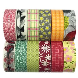 allydrew - Cintas Adhesivas Decorativas Washi, Juego de 12 Unidades, ADSET11