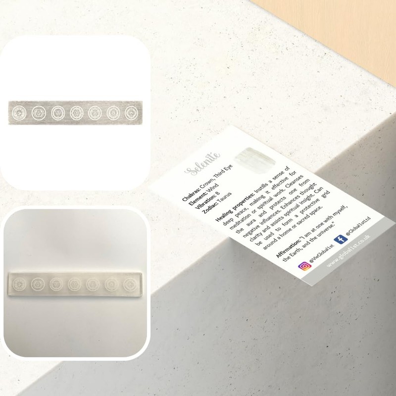 VIE Selenite Charging Plate, Design 01, 15x3cm