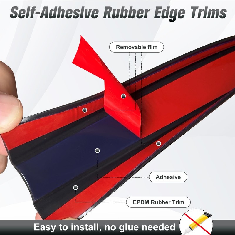 Rubber Edge Trim, Self Adhesive U Channel Edge Trim, Big