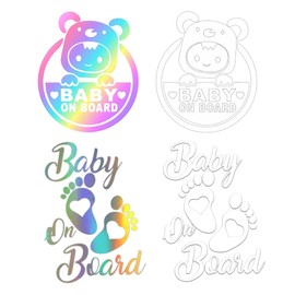 MIRKUZI Car Stickers 4 Pack Safety Signs Car Window Stickers Car Stickers Car Signs and Stickers Car Cute Baby Window Stickers for Car