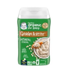 Gerber Baby Cereal Organic 1st Foods, Grain & Grow, Oatmeal, 8 Ounces Pack of 4