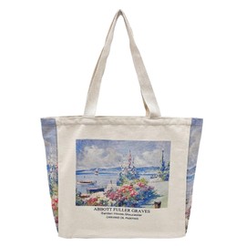 BROADREAM Jute Bag, Printed Vintage, Jute Bag, Shopping Bag, Canvas Tote Bag, Aesthetic Vintage Bags, Large Shoulder Bag, Fabric Bags for Women, Uni Work, Garden shed