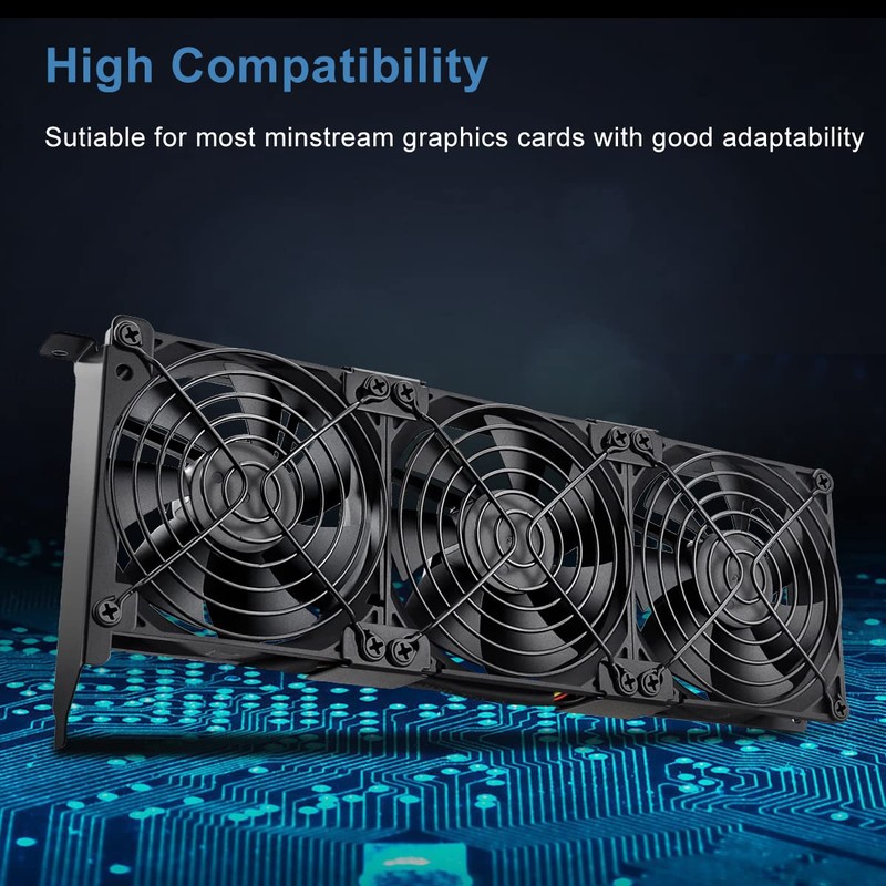 GDSTIME PCI Slot Fan 3 x 90mm 92mm Graphic Card