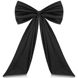 Suncalla Big Black Bow Birthday Decorations Large Coquette Party Wedding Backdrop Large Bow Themed Decor Satin Big Black Bachelorette Party Decorations Giant Wall Decor Ornaments Supplies
