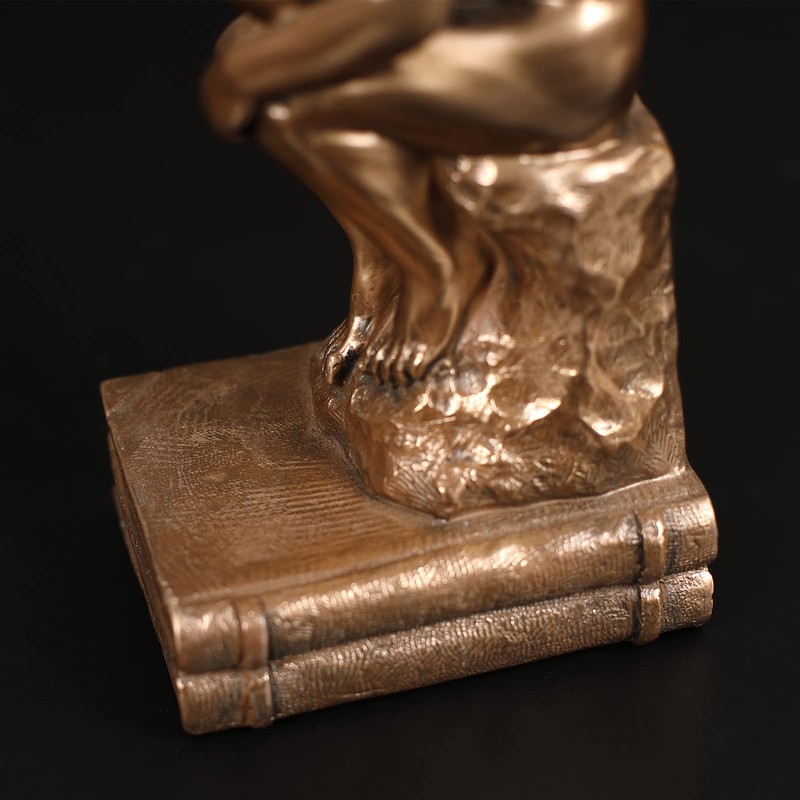 Magicsculp-The Thinker Statue Bookends in Premium Cold Cast Bronze- 7.48-Inch