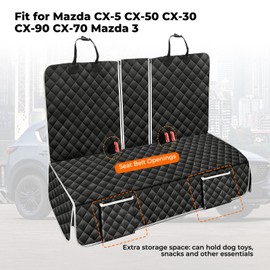 Erivis Dog Car Rear Seat Cover for Mazda CX-5 CX-50 CX-30 CX-90 CX-70 Mazda 3 Accessories, Waterproof Pet Seat Cover Hammock, Non-Slip Rear Seat Protector
