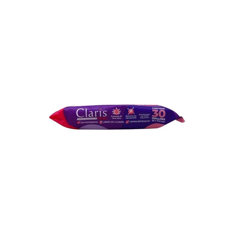 CLARIS TEENS TOALLAS DESMAQUILLANTES Paq. c/30 Pzs.
