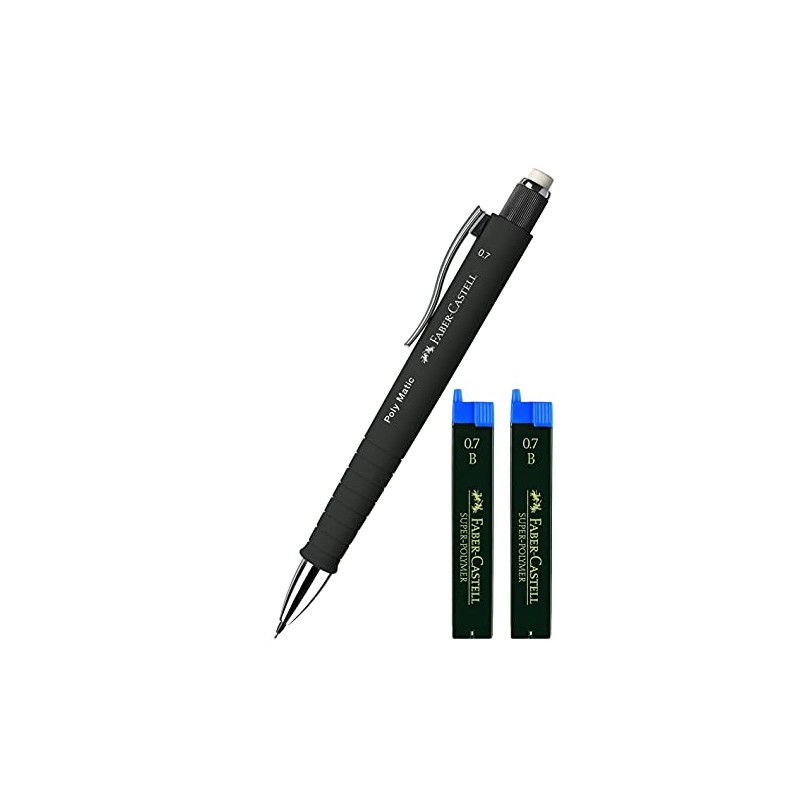 Faber-Castell 133353 - Mechanical Pencil Poly Matic, 0.7 mm (Black