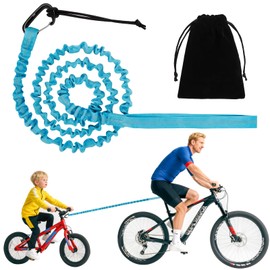 CycForge Elastic MTB Tow Rope–Parent-Child Mountain Bike Towing Strap Reflective traction, Portable Outdoor Bungee Cord for Adults & Kids（Blue）