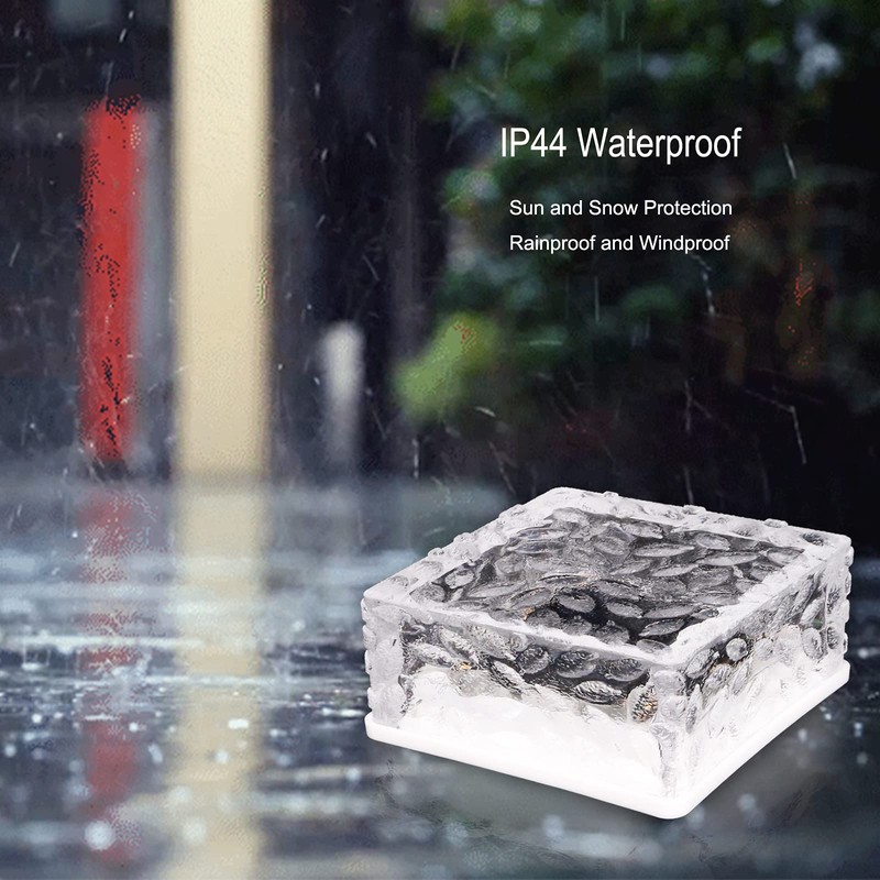 MEDOYOH 2PCS Cool White Light Solar Light PVC Brick, 10x10CM