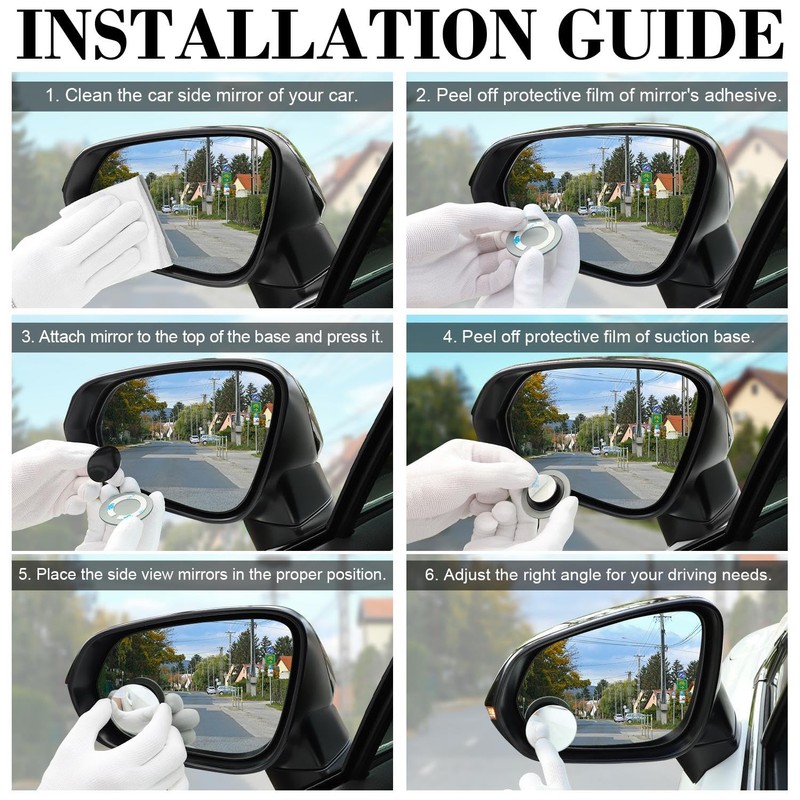 LivTee Blind Spot Mirror, 2" Round HD Glass Frameless Convex