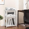 LELELINKY White Side Table,Small Printer Stand with Storage Shelf,3 Tier