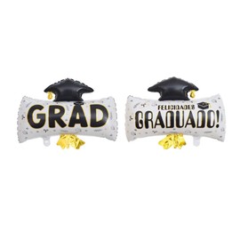 Dzrige Graduation Diploma Balloons Graduation Cap Foil Balloons Congrats Grad Mylar Balloons for Class of 2024 Decorations | Graduation Party Decorations