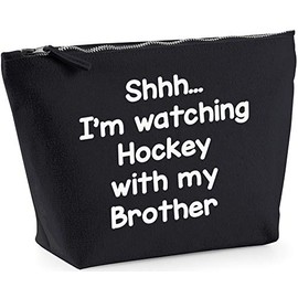 Hippowarehouse I'm watching Hockey with my Brother printed make up cosmetic wash bag 18x19x9cm