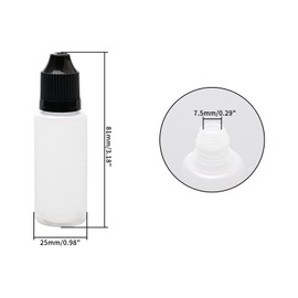 LDPE-Tropfflasche für Flüssigkeiten und Augentropfen, mit kindersicherer Kappe,Tropfspitze, 20 ml Inhalt in 6 Farben