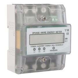 Power Meter, 220/380V5-80A Energy Consumption Digital Power Meter 3 Phase 4PKWh Meter (with LCD)