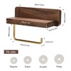 Mayhas Walnut Toilet Paper Holder Wall Mount with Shelf, Wooden