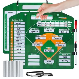 Magnetic Baseball Lineup Board，Baseball Lineup Cards Baseball Lineup Board for Dugout Softball Lineup Cards Baseball Clipboard for Coaches Double-Sided Use Baseball Coaching Accessories(Dark Green)