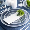 SparkSettings Clear and Silver Plastic Plates, 24 Pack Silver Clear