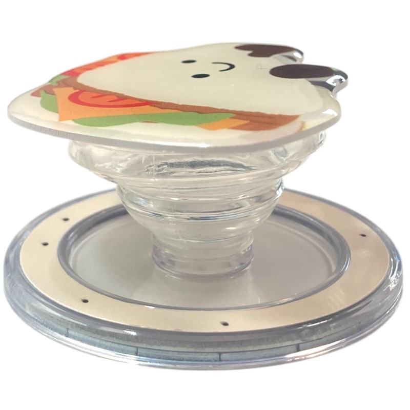 食べ物 キャラクター 磁力吸着 マグネット 折りたたみスマホグリップ ソケッツ 韓国 スマホリング リング スタンド