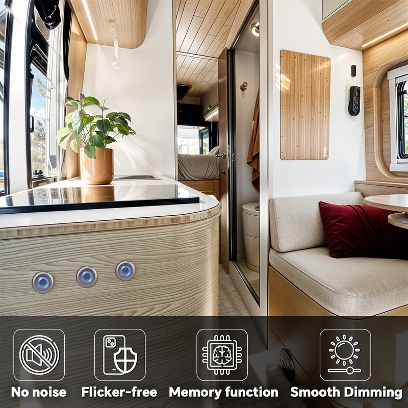 Acegoo 12 Volt Dimmer Switch High-Side PWM Dimming Switch, 7/8"