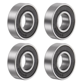 uxcell 4pcs 6001-2RS Deep Groove Ball Bearings Chrome Steel ab eC5 Double Rubber Sealed Bearing 12mm x 28mm x 8mm