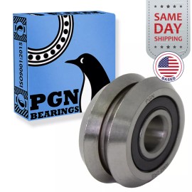 PGN Bearings (16) RM2-2RS 3/8" Premium Rubber Sealed V W Groove Roller Ball Bearing V-Guide
