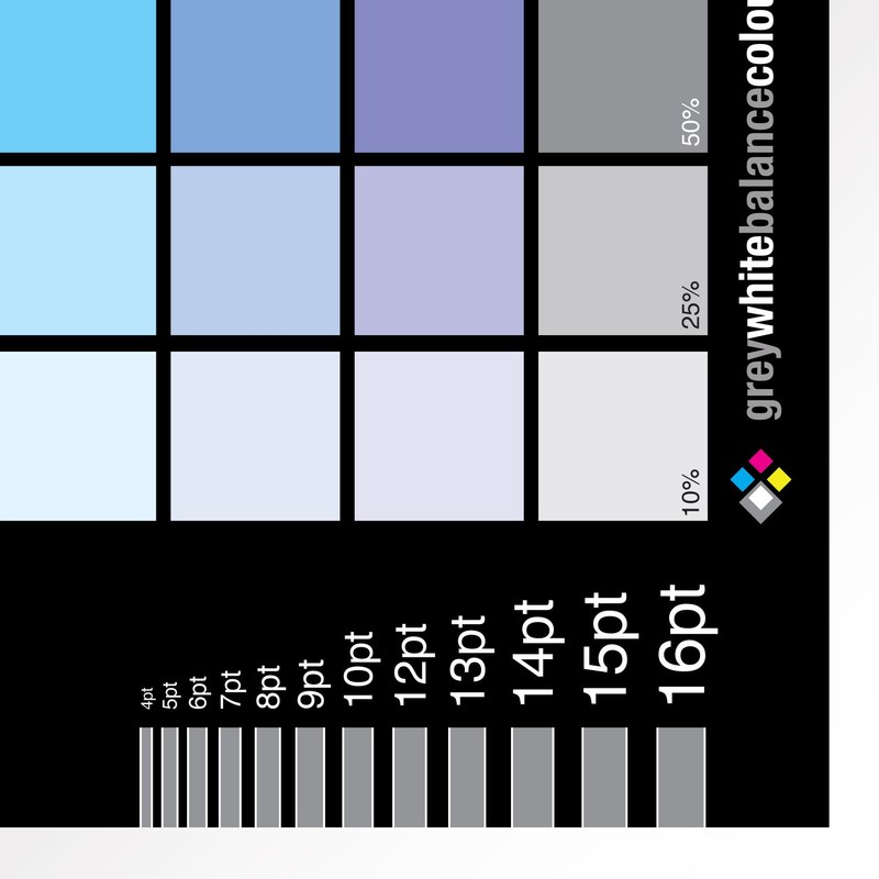 The CMYK Greyscale Card for Designers and Reprographics