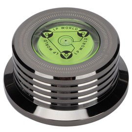 Record Weight Stablizer Aluminum Turntable Disc Clamp with Bubble Leveling for LP Record Player 50HzGlossy Black