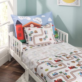 2-Pack Toddler Travel Pillowcases -100% Soft Microfiber, Breathable and Hypoallergenic - 14" by 20" Kids Pillowcases fits Pillows 14x19, 13x18 or 12x16, Choo Choo Train