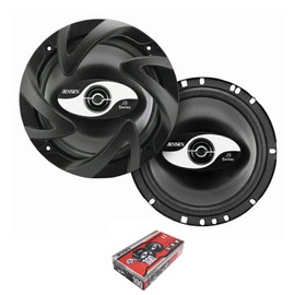 Jensen JS265 JS-Series 6.5" 2-Way Car Speaker (Pair), 100 Watts Peak Power Handling, 50 Watts RMS Power Range, Treated Paper Midwoofer, Black Foam Surround, 1" Black Mylar Dome Tweeter
