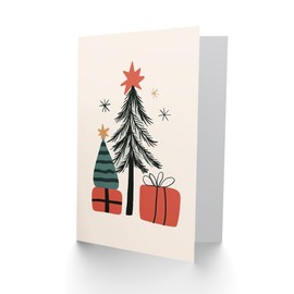 Wee Blue Coo Presents Under Tree Gifts Bright Modern Fun Xmas Art Blank For All Christmas Card