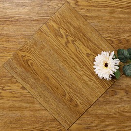 LaCheery 12x12 Peel and Stick Floor Tile Brown Wood Flooring Peel and Stick Waterproof Self Adhesive Sticky Vinyl Floor Tiles for Bathroom Kitchen Laminate Flooring Planks Removable Oak Wood 4 Tiles