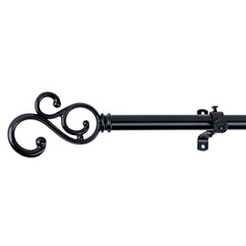 Decorative Window Curtain Rods with Finials, 28 to 48 Inches, 0.75 Diameter - Buono II, Medley Series - Lightweight & Easy to Install, Adjusts Telescopically to Fit Any Window by Achim Home Decor