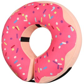 Inflatable Dog Cone Collar for Large Medium Small Dogs, Soft Adjustable Recovery Cone Collar for Dogs Cats,Dog Neck Donut Dog Cone,Dog Cone Alternative After Surgery(Pink,Small