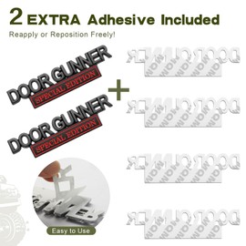 YQCQWL 2Pack Special Edition Car Emblem for Door-Gunners with 4 Adhesives, 3D Badge Decal for Trucks, Metal Stickers Replacement Fit Universal Vehicle, Army Veteran Gifts for Men (Black & Red)