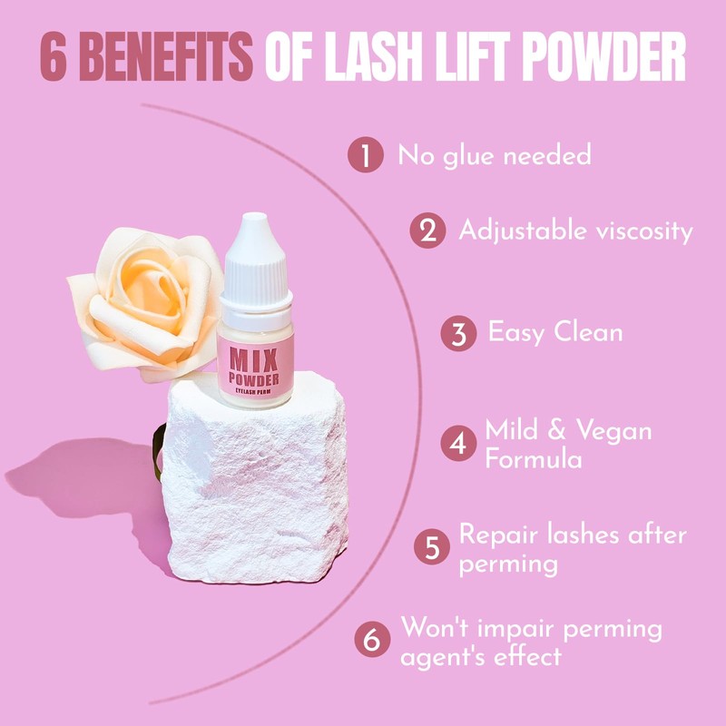 Lomansa Wimpernlifting-Puder, Lash Lift Powder, mit Lash Lift Lotion Mischen,