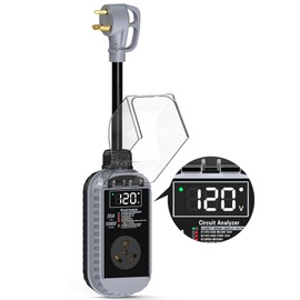 Docusvect 10,000J RV Surge Protector 30 Amp with Auto Shutoff & Reset, Smart 30 Amp RV Surge Protector with LED Display, Voltage & Temperature Protection, IP67 Waterproof for RV Camper