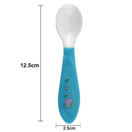 2pcs Spoon and Fork Flatware Cutlery Dinnerware Pieces Set for Unisex Kids Plastic Flatware Set Character George Pig, Easy for Baby or Child to Hold, Best for Kids 6+ Months