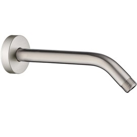 BRIGHT SHOWERS Shower Arm with Flange 10 Inches Solid Brass Shower Head Extension Arm, Wall Mounted Shower Pipe Arm for Rainfall Shower Head and Handheld Showerhead, Brushed Nickel