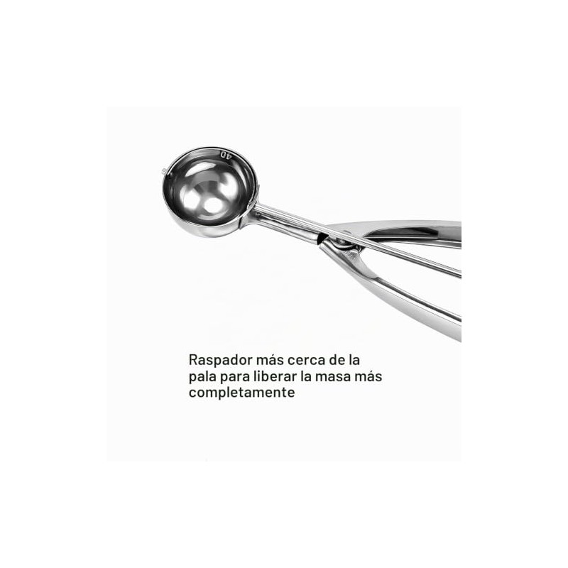 Mini cuchara para galletas, 2/3 cucharadas/4 onzas, bola de 1.2